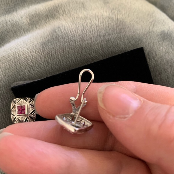 18k ruby and diamond earrings